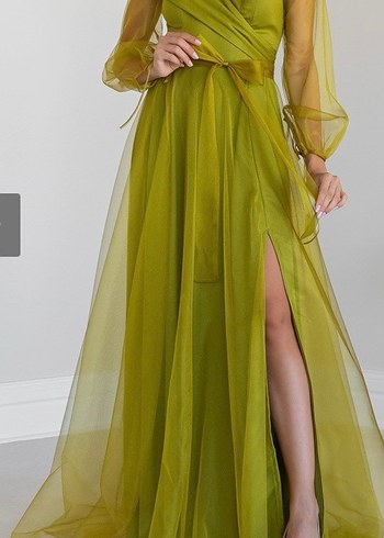 Uzun Kadın tül Elbise abiye - Görsel 8