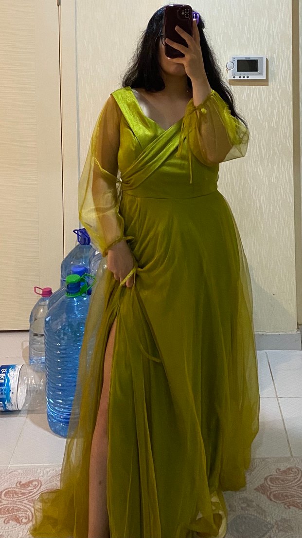 Uzun Kadın tül Elbise abiye - Görsel 2