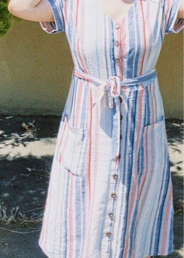 Günlük elbise çok renkli - Görsel 2