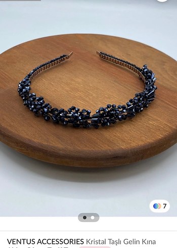 Kristal Taşlı Siyah Boncuklu Saç Aksesuarı - Görsel 2