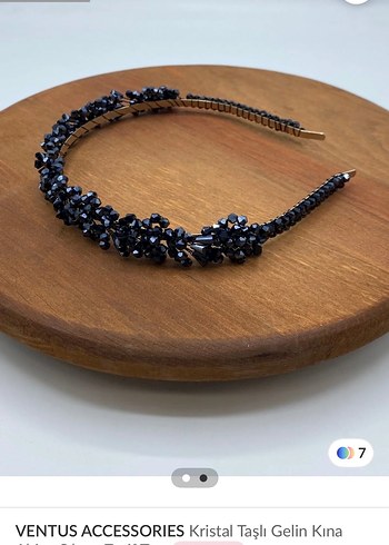 Kristal Taşlı Siyah Boncuklu Saç Aksesuarı