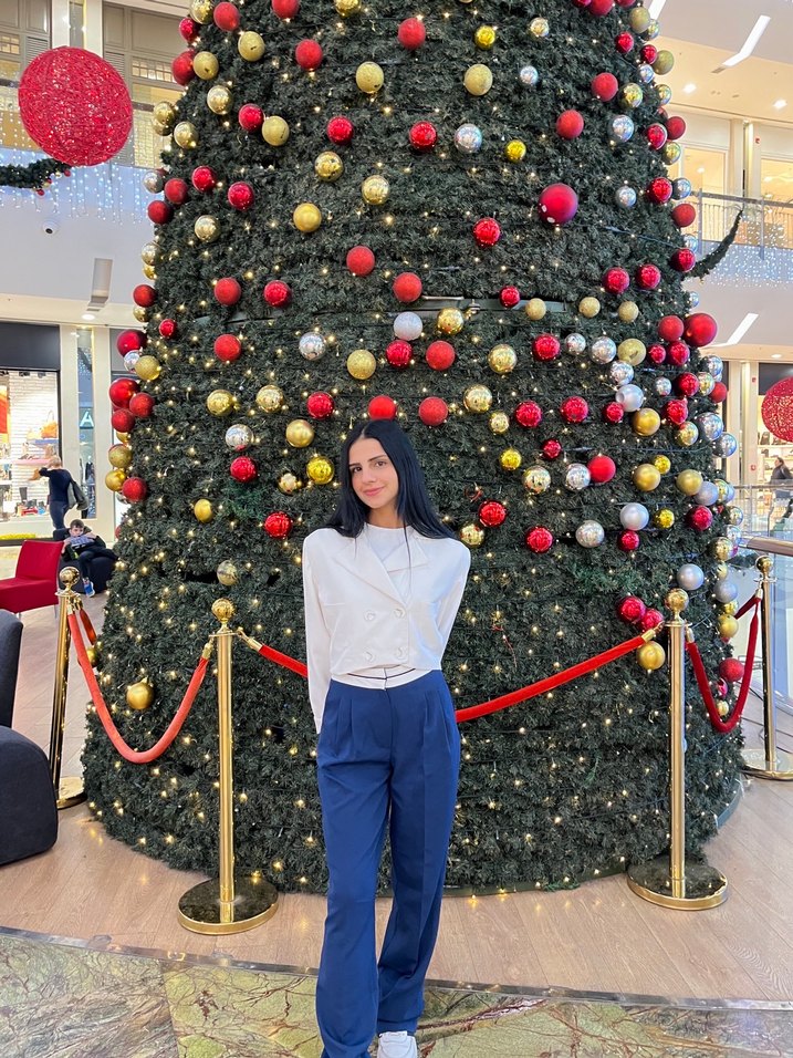 Mavi Beli Çizgili Midi Pilili Kadın Pantolon - Görsel 3