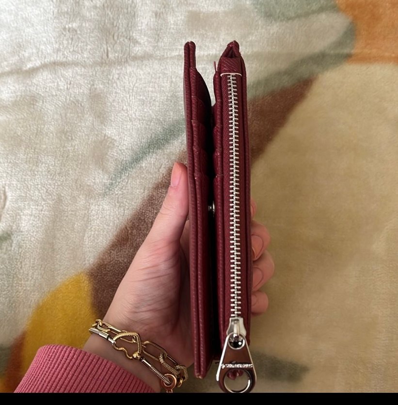 Bordo Deri Fermuarlı Kadın Cüzdanı - Görsel 3