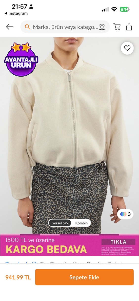 Bej Mini Kadın Ceket Yüksek Yakalı - Görsel 3