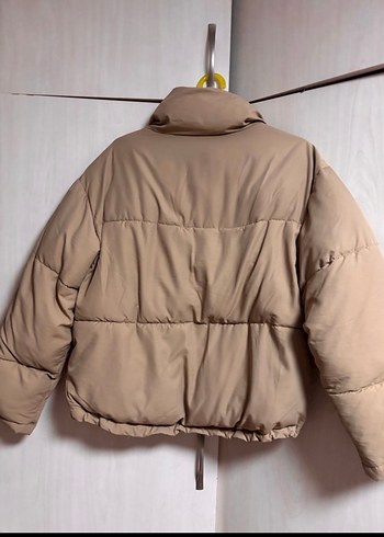 Bej Düğmeli Kadın Kışlık Mont - Görsel 2