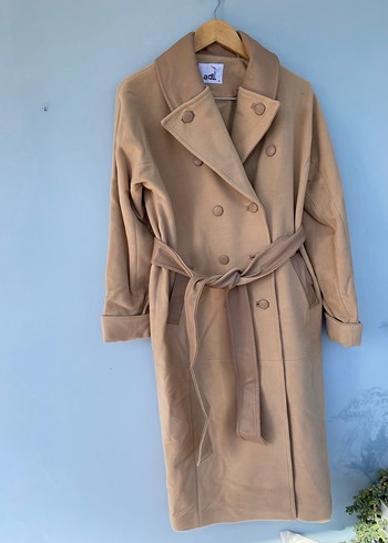 Adil ışık Kuşaklı Bej Kadın Kaban - Görsel 4