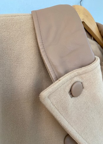 Adil ışık Kuşaklı Bej Kadın Kaban - Görsel 5