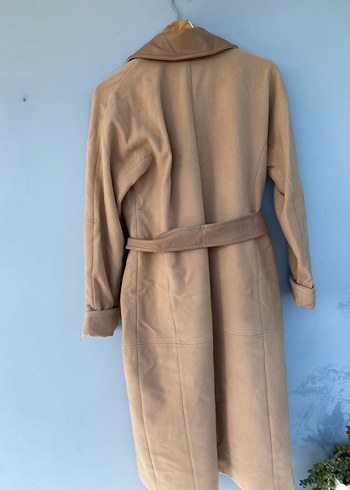 Adil ışık Kuşaklı Bej Kadın Kaban - Görsel 6