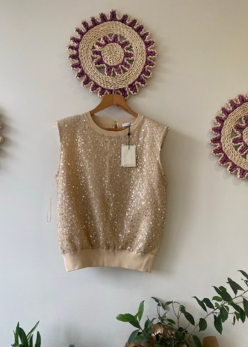 ADL gold Payetli Süveter - Görsel 4