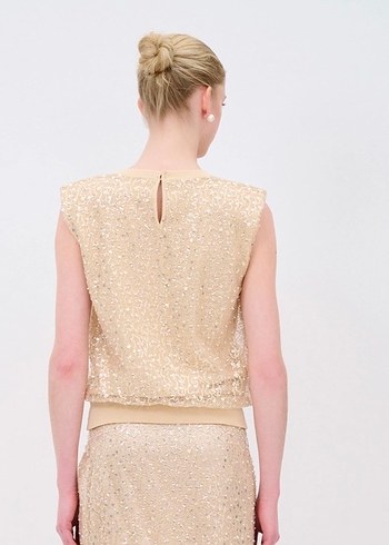 ADL gold Payetli Süveter - Görsel 2