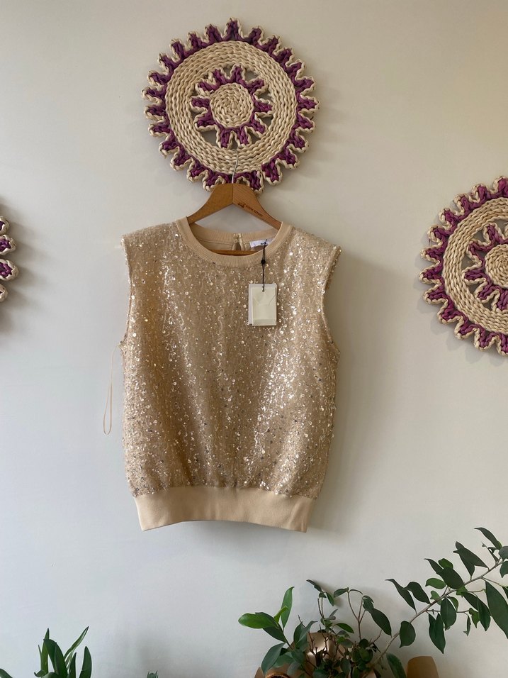 ADL gold Payetli Süveter - Görsel 4