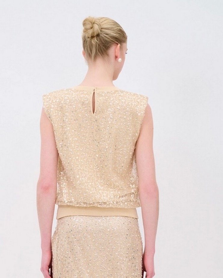 ADL gold Payetli Süveter - Görsel 2