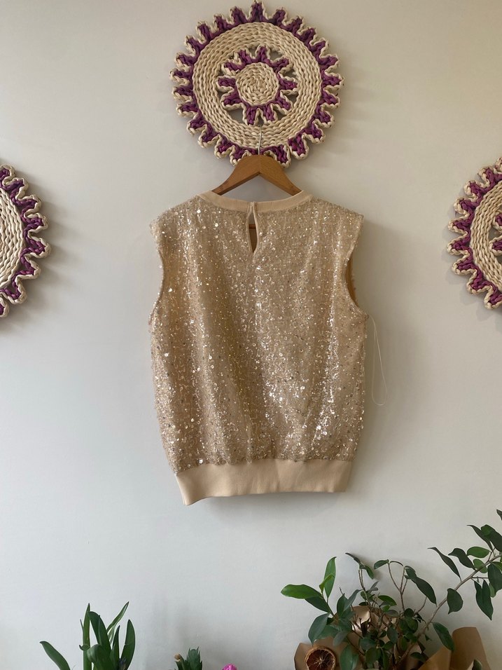 ADL gold Payetli Süveter - Görsel 5