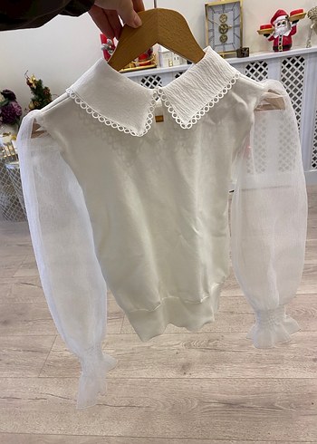 Adil ışık bebe yaka organze kol triko - Görsel 5