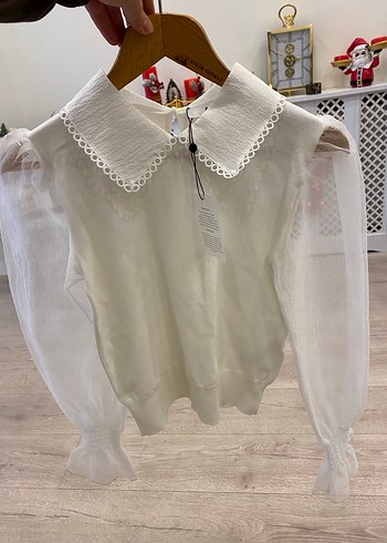 Adil ışık bebe yaka organze kol triko - Görsel 4