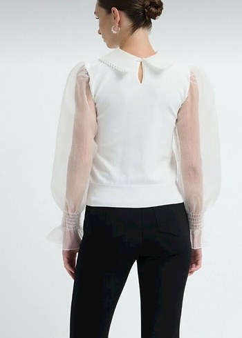 Adil ışık bebe yaka organze kol triko - Görsel 3