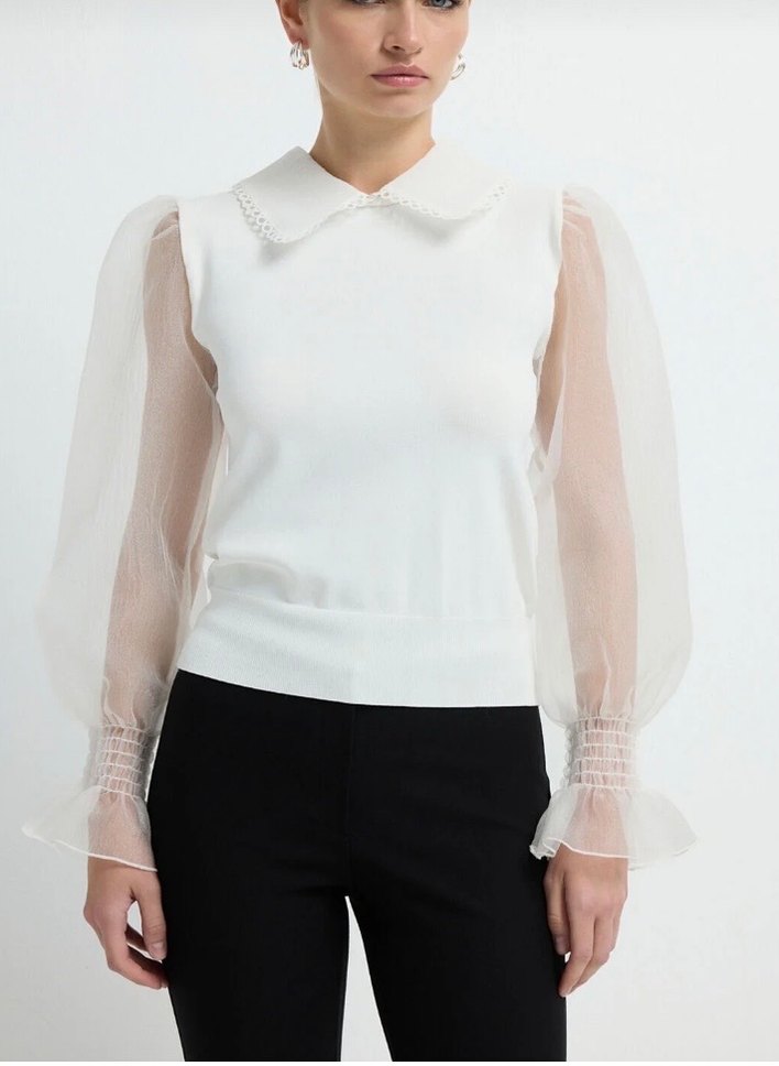 Adil ışık bebe yaka organze kol triko - Görsel 2