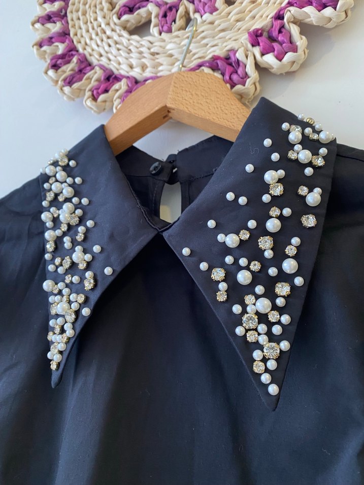 ADİL IŞIK İNCİLİ TAŞLI PAMUK GÖMLEK - Görsel 3