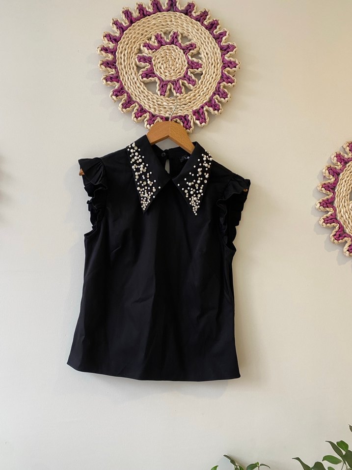 ADİL IŞIK İNCİLİ TAŞLI PAMUK GÖMLEK - Görsel 2