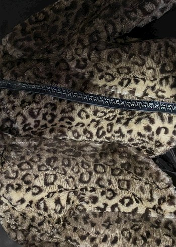 Adil ışık Leopar Desenli  Suni Kürk Ceket - Görsel 5