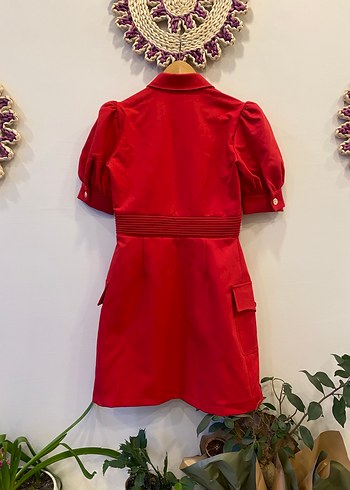 Adil ışık balon kol elbise - Görsel 4