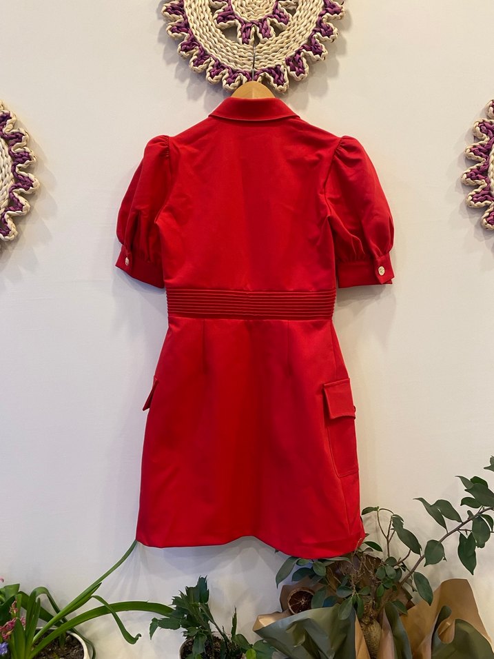 Adil ışık balon kol elbise - Görsel 4