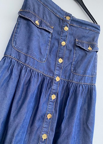 Adil ışık cep detaylı denim etek - Görsel 5