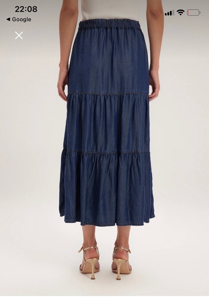 Adil ışık cep detaylı denim etek - Görsel 2