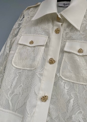 Adil ışık gold düğme dantel ceket - Görsel 3