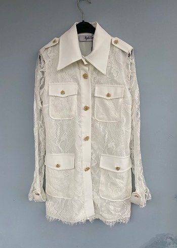 Adil ışık gold düğme dantel ceket - Görsel 2