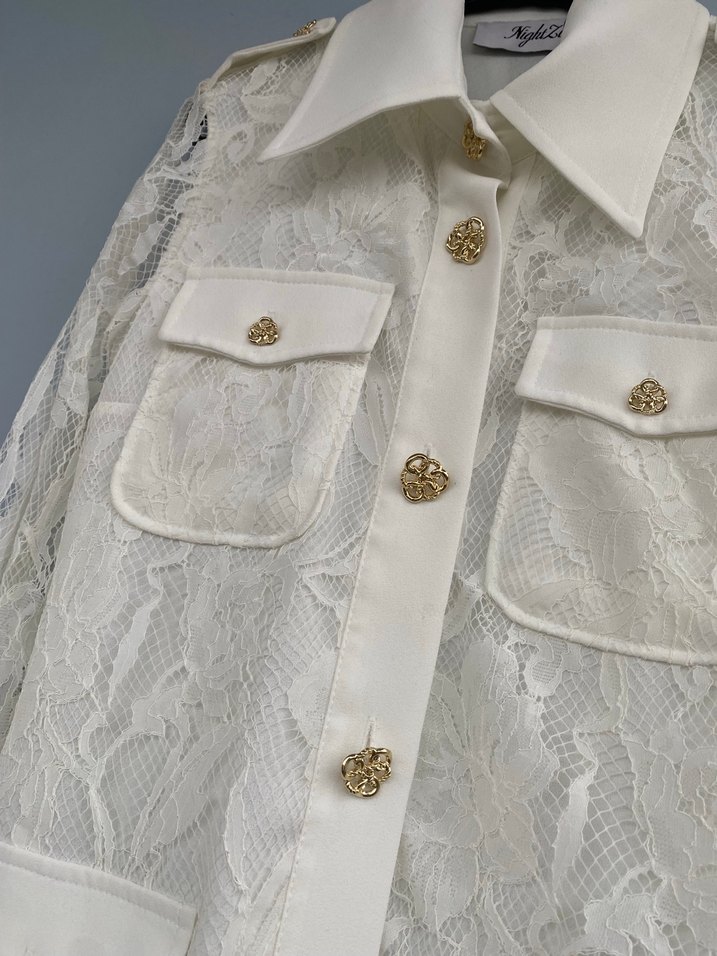 Adil ışık gold düğme dantel ceket - Görsel 3