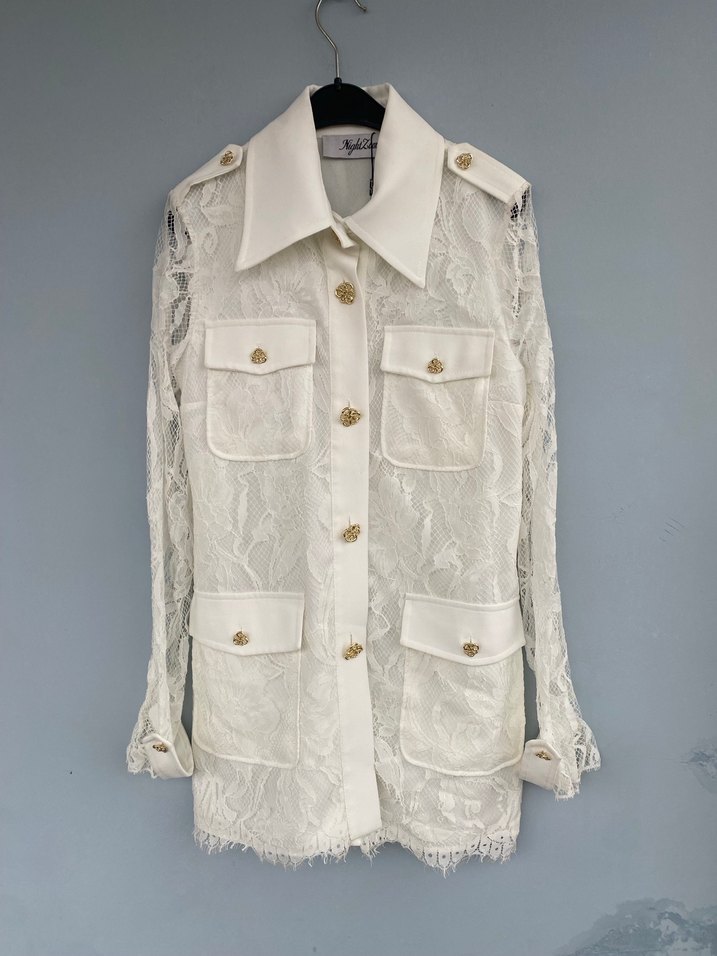 Adil ışık gold düğme dantel ceket - Görsel 2