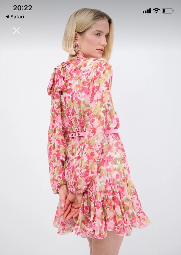 Mert aslan volanlı şifon elbise - Görsel 3