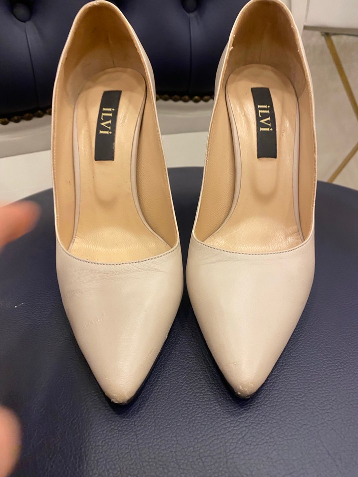 İlvi hakiki deri bej stiletto - Görsel 2