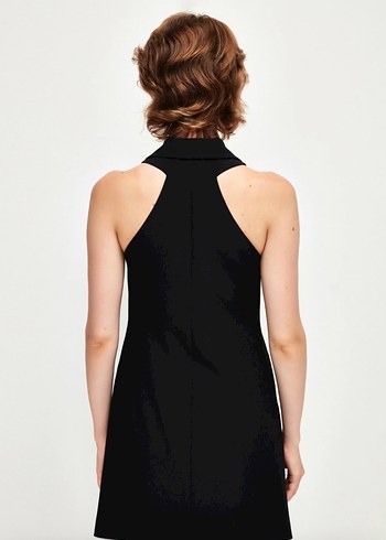 Adil ışık kolsuz önden düğmeli elbise - Görsel 2