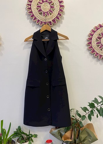 Adil ışık kolsuz önden düğmeli elbise - Görsel 4