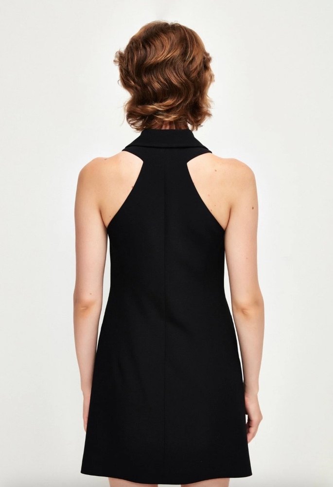 Adil ışık kolsuz önden düğmeli elbise - Görsel 2