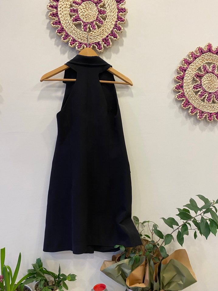 Adil ışık kolsuz önden düğmeli elbise - Görsel 5