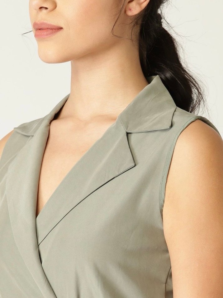 Mango tensel kumaş kruvaze elbise - Görsel 2