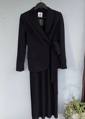 ADİL IŞIK  Pliseli Uzun Ceket Elbise - Görsel 3