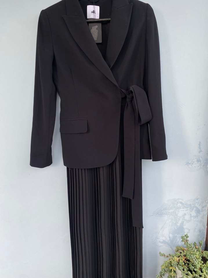 ADİL IŞIK  Pliseli Uzun Ceket Elbise - Görsel 4