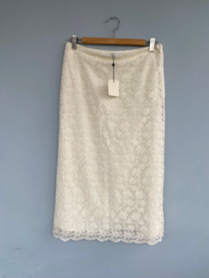 Adil ışık dantel midi etek - Görsel 3