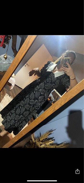 Adil ışık balon kol desenli elbise - Görsel 5