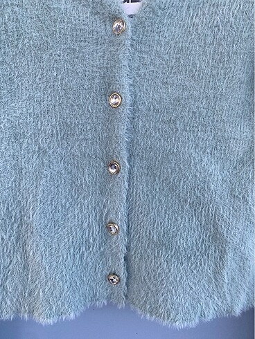 Adil ışık mint taş düğmeli hırka - Görsel 5