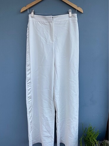 Mert aslan saten şeritli bol paça pantalon