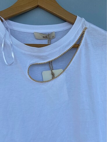 xxl Beden beyaz Renk Adil ışık yeni sezon pamuk taşlı tshirt