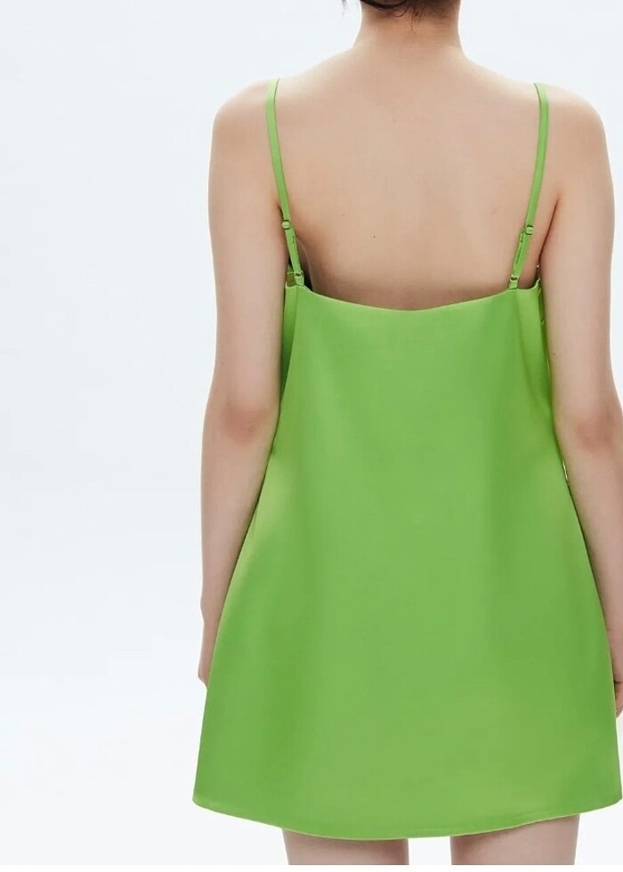 Mert aslan taşlı saten elbise - Görsel 3