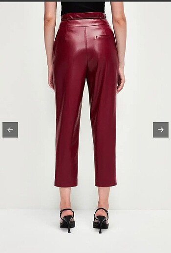 m Beden bordo Renk Adil ışık deri pantalon