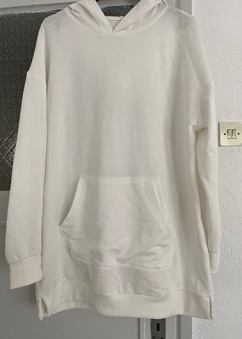 xl Beden Beyaz Kapüşonlu Kadın Sweatshirt