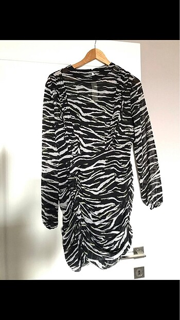 Zebra desen mini elbise